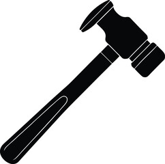 Plastic Hammer Silhouette Vector | Lightweight Tool Design for DIY and Repair Themes