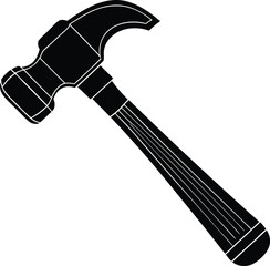 Plastic Hammer Silhouette Vector | Lightweight Tool Design for DIY and Repair Themes
