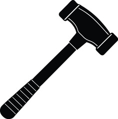 Plastic Hammer Silhouette Vector | Lightweight Tool Design for DIY and Repair Themes