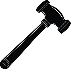 Plastic Hammer Silhouette Vector | Lightweight Tool Design for DIY and Repair Themes