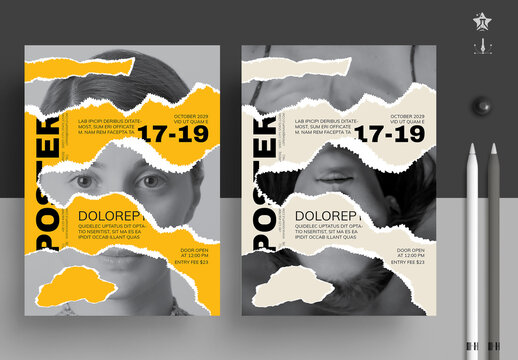 Torn Paper Typographic Poster