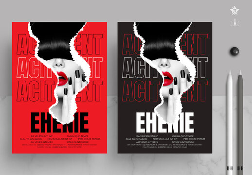 Torn Paper Typographic Poster Layout