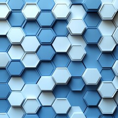Abstract Blue Hexagonal Pattern, Ideal for Tech or Scientific Blog Backgrounds