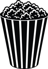 Popcorn Silhouette Vector | Snack Box Design for Movie Night and Food Themes
