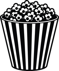 Popcorn Silhouette Vector | Snack Box Design for Movie Night and Food Themes