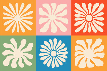 Abstract Boho Sun Vector Icon. Groovy And Wavy Flower Organic Silhouette for Contemporary Summer Logo, Print. Boho Hand Drawn Coastal Design. Modern Poster with Irregular Cutout Sea Shape. Naive Art.