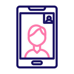Video Call Vector Line Two Colors Icon Design