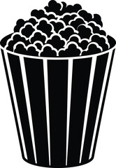 Popcorn Silhouette Vector | Snack Box Design for Movie Night and Food Themes