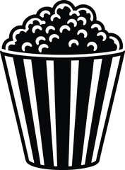 Popcorn Silhouette Vector | Snack Box Design for Movie Night and Food Themes