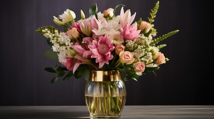eucalyptus pink and gold flowers