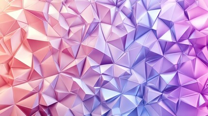 Abstract geometric pattern of crumpled triangles in soft pastels.