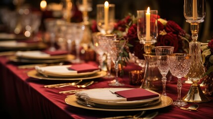 elegant gold and burgundy