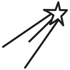 Shooting Star Doodle Outline
