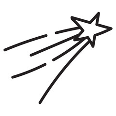 Shooting Star Doodle Outline