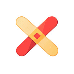 Simple flat 2D icon Bandage isolated on transparent background, vector, flat design, vector, animation design, simple flat 2D icon, minimalist design, clipart	