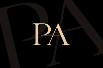 PA or AP letter logo icon design. Classic style luxury initials monogram.