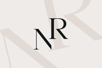 NR or RN letter logo icon design. Classic style luxury initials monogram.
