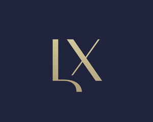 LX letter logo icon design. Classic style luxury initials monogram.