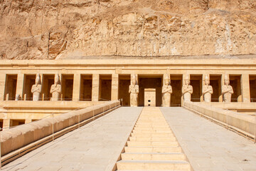 Fototapeta premium Mortuary Temple of Queen Hatshepsut, Deir El-Bahri, West Bank, Luxor, Egypt. 