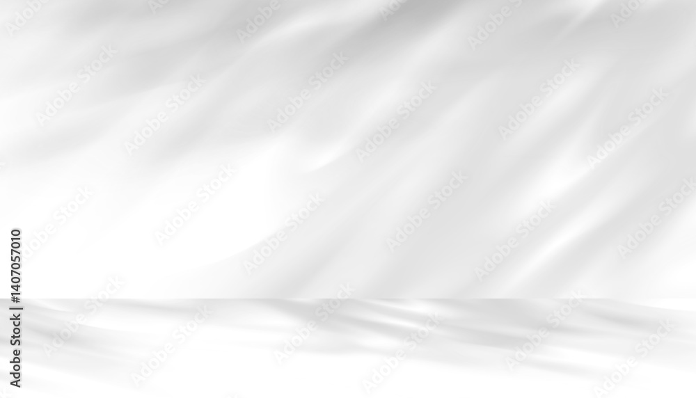 Fototapete white background with shadow on studio room for product presentation,vector light overlay on wall gr