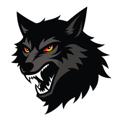 Design a bold high contrast silhouette of a wolf head