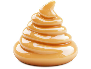 Mayonnaise dollop forming a spiral shape on a white background, minimal and clean image ideal for food packaging or menus