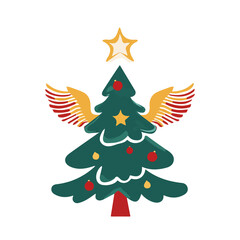 Very Simple flat 2D icon Christmas Angel Tree Topper isolated on transparent background, vector, flat design, animation design, vector, simple flat 2D icon, clipart