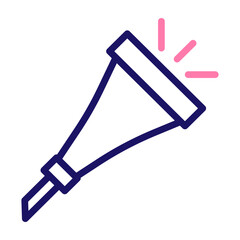 Birthday Party Horn Vector Line Two Colors Icon Design