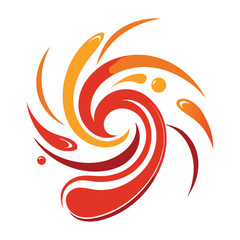 dynamic composition of swirling lines and splashes