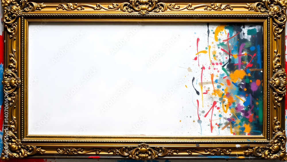 Poster abstract art a pristine canvas transformed by color explosions