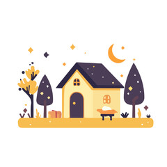 A flat 2D vector illustration of a Christmas Nativity Scene isolated, designed as an icon, and isolated on a white background. simple icon design, set collection	