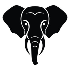 elephant head silhouette with large ears and trunk