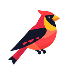 Simple flat 2D icon Christmas Clip-On Birds isolated on transparent background, vector, flat design, vector, animation design, simple flat 2D icon, minimalist design, clipart