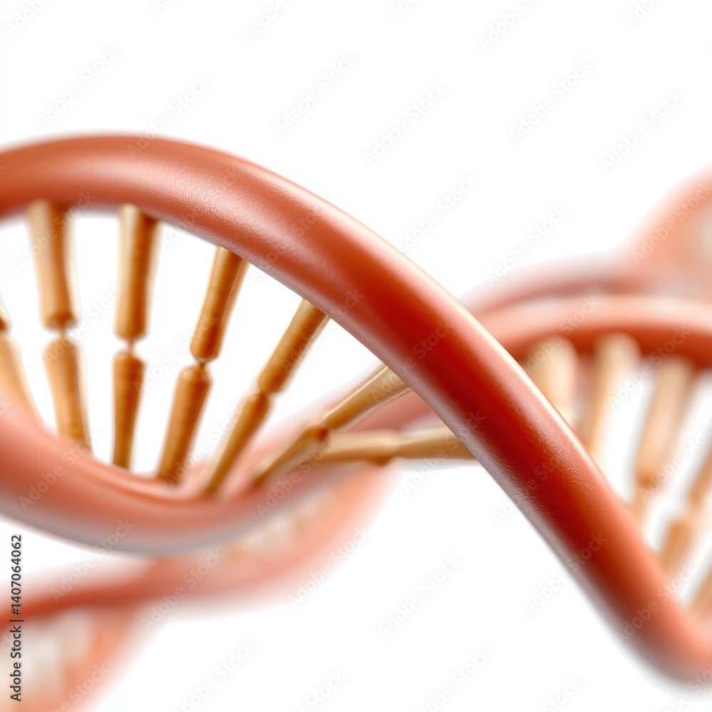 Poster a close-up view of a dna double helix structure, showcasing its intricate twists and the base pair c
