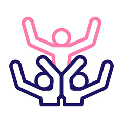 Cheerful Vector Line Two Colors Icon Design