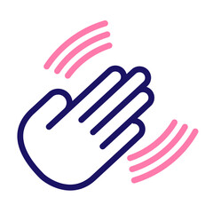 Hand Wave Vector Line Two Colors Icon Design