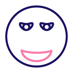 Smiling Eyes Vector Line Two Colors Icon Design