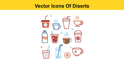 Drink thin line icons collection isolated on white background. Editable stroke Vector.