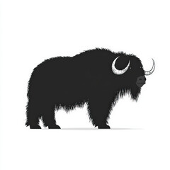 beast silhouette , black and white illustration isolated on white background