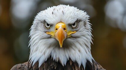 Obraz premium The bald eagle is a bird of prey found in North America. A sea eagle, it has two known subspecies and forms a species pair with the white-tailed eagle. Its range includes most of Canada and Alaska