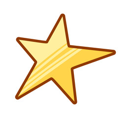 Shiny golden star hand drawn