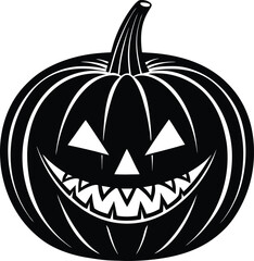 Pumpkin Halloween Silhouette Vector | Spooky Jack-O’-Lantern Design for Fall and Haunted Decor