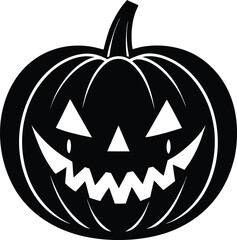 Pumpkin Halloween Silhouette Vector | Spooky Jack-O’-Lantern Design for Fall and Haunted Decor