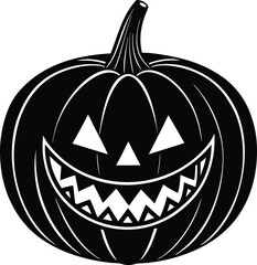 Pumpkin Halloween Silhouette Vector | Spooky Jack-O’-Lantern Design for Fall and Haunted Decor