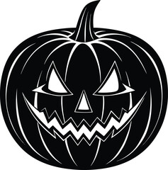 Pumpkin Halloween Silhouette Vector | Spooky Jack-O’-Lantern Design for Fall and Haunted Decor