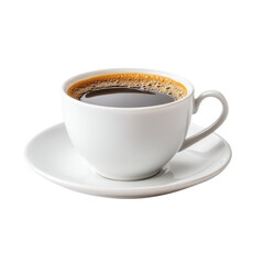 Fototapeta premium A cup of black coffee on a saucer. Concept of beverage, drink, and caffeine.