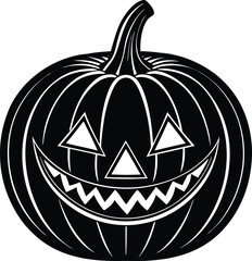 Pumpkin Halloween Silhouette Vector | Spooky Jack-O’-Lantern Design for Fall and Haunted Decor