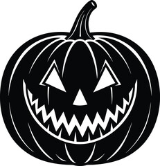 Pumpkin Halloween Silhouette Vector | Spooky Jack-O’-Lantern Design for Fall and Haunted Decor