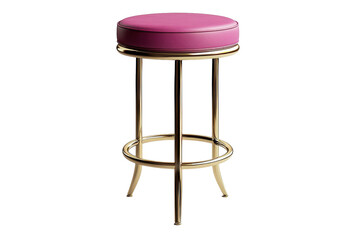 Isolated Modern Bar Stool with Pink Seat