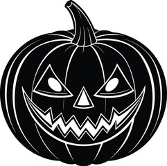 Pumpkin Halloween Silhouette Vector | Spooky Jack-O’-Lantern Design for Fall and Haunted Decor